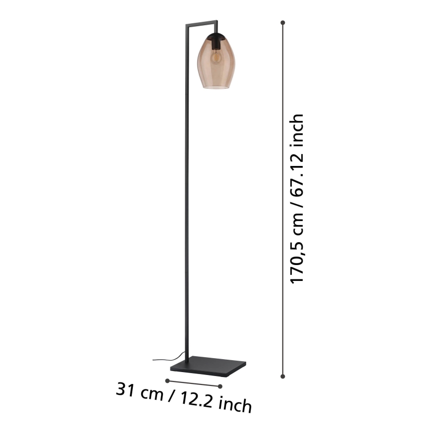 Eglo - Golvlampa 1xE27/40W/230V brun