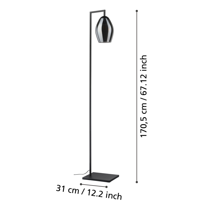 Eglo - Golvlampa 1xE27/40W/230V rökig