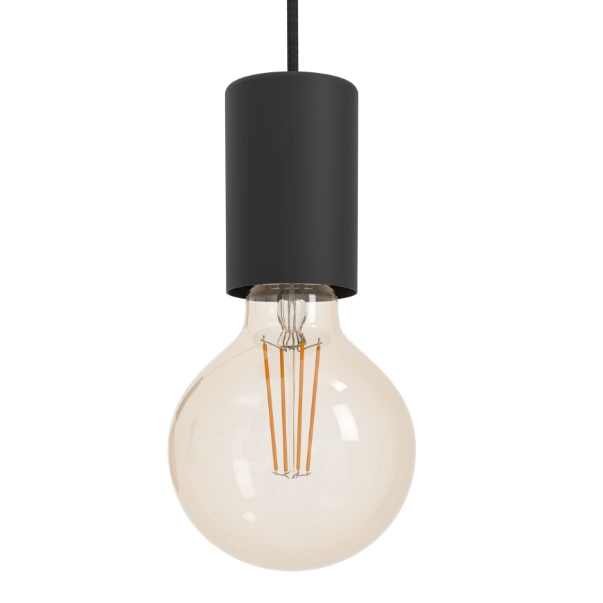 Eglo - Ljuskrona med textilsladd 6xE27/40W/230V svart