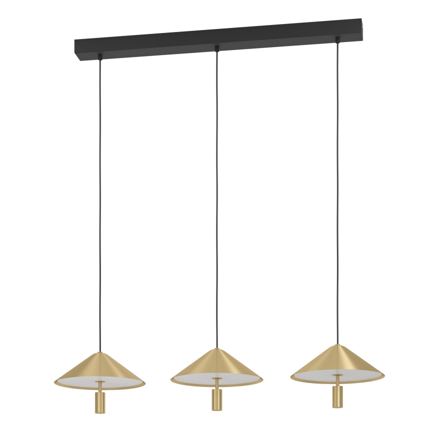 Eglo - LED ljusreglerad ljuskrona på textilsladd 3xLED/12W/230V 3000K guld