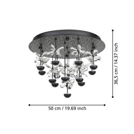 Eglo - LED Dimbar taklampa LED/27W/230V 3000K svart
