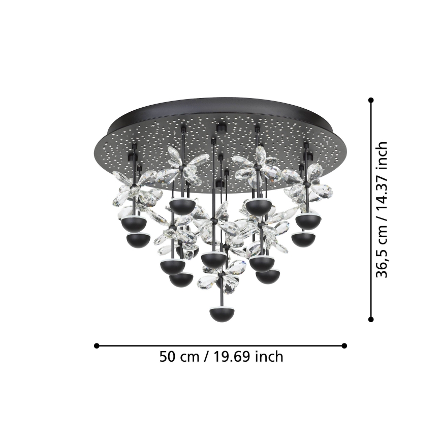 Eglo - LED Dimbar taklampa LED/27W/230V 3000K svart
