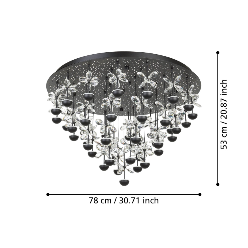 Eglo - LED Dimbar taklampa LED/77,4W/230V 3000K svart