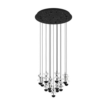 Eglo - LED ljusreglerad ljuskrona på textilsladd LED/27W/230V 3000K svart