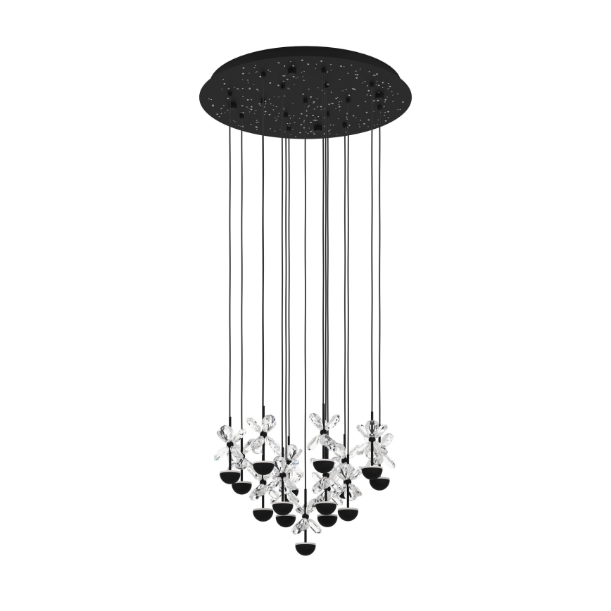 Eglo - LED ljusreglerad ljuskrona på textilsladd LED/27W/230V 3000K svart