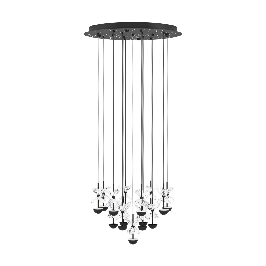Eglo - LED ljusreglerad ljuskrona på textilsladd LED/27W/230V 3000K svart