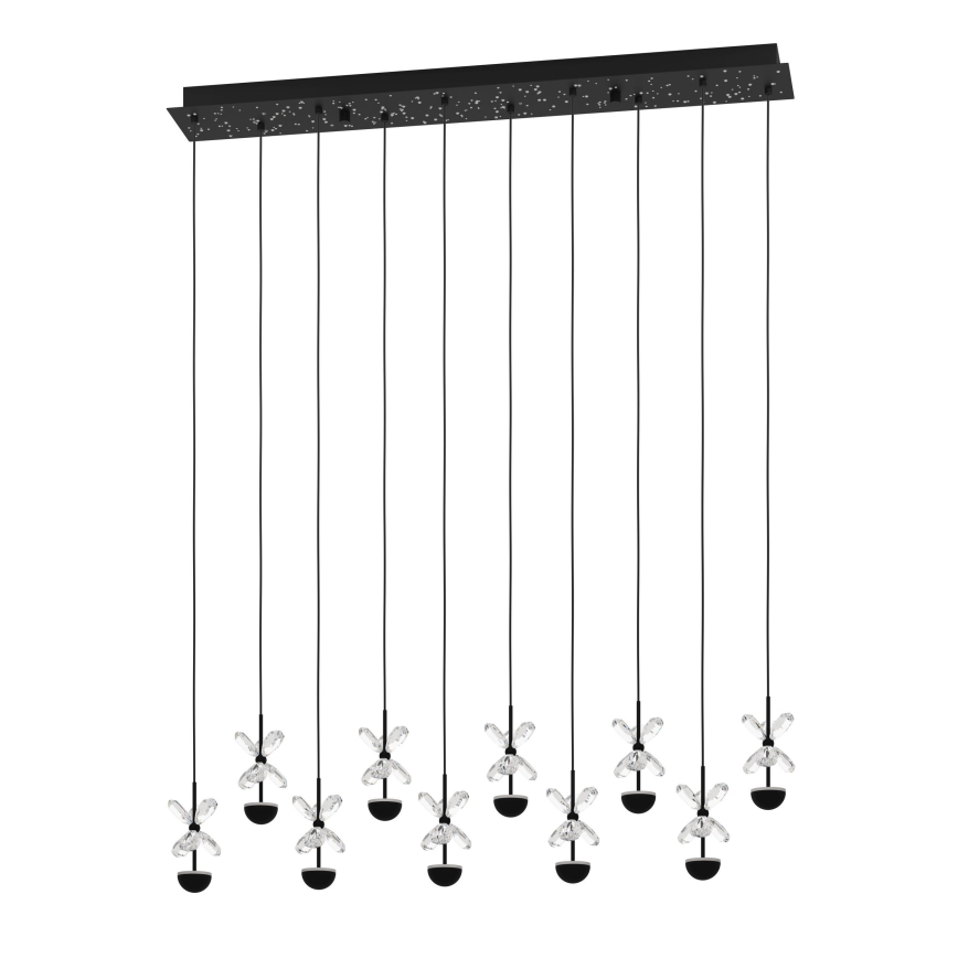 Eglo - LED ljusreglerad ljuskrona på textilsladd LED/23W/230V 3000K svart