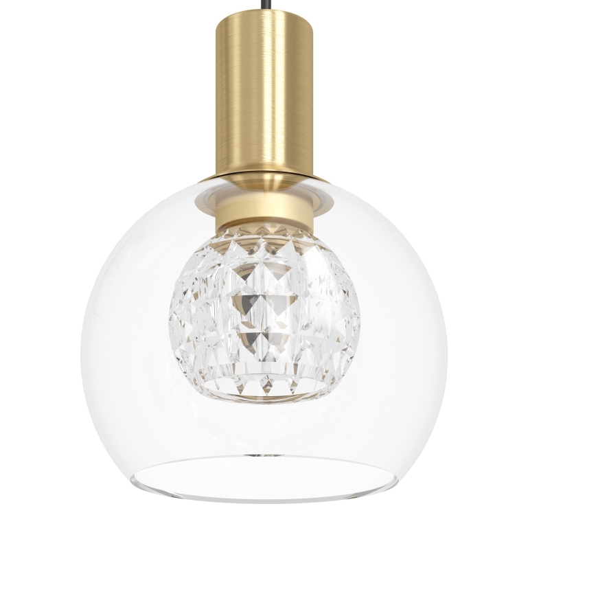 Eglo 390279 - LED ljusreglerad ljuskrona på textilsladd 6xLED/5,4W/230V 3000K diameter 54 cm guld
