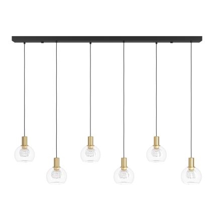 Eglo - LED ljusreglerad ljuskrona på textilsladd 6xLED/5,4W/230V 3000K guld