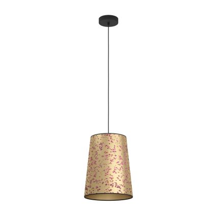 Eglo - Ljuskrona med textilsladd 1xE27/25W/230V guld/rosa