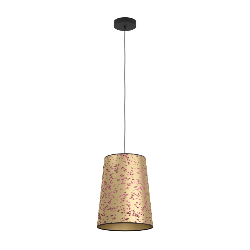 Eglo - Ljuskrona med textilsladd 1xE27/25W/230V guld/rosa