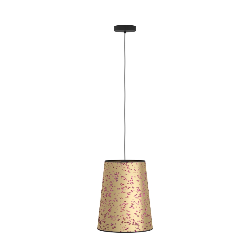 Eglo - Ljuskrona med textilsladd 1xE27/25W/230V guld/rosa