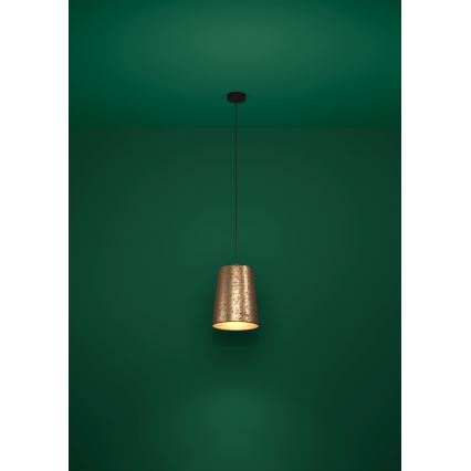 Eglo - Ljuskrona med textilsladd 1xE27/25W/230V guld/rosa