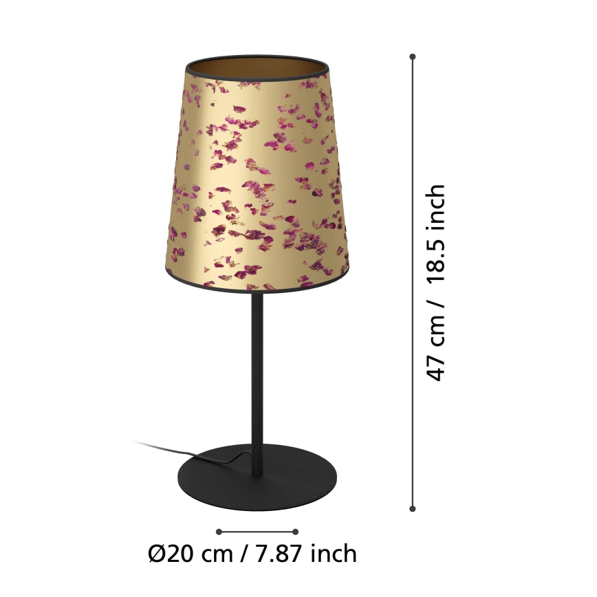 Eglo - Bordslampa 1xE27/25W/230V guld/rosa