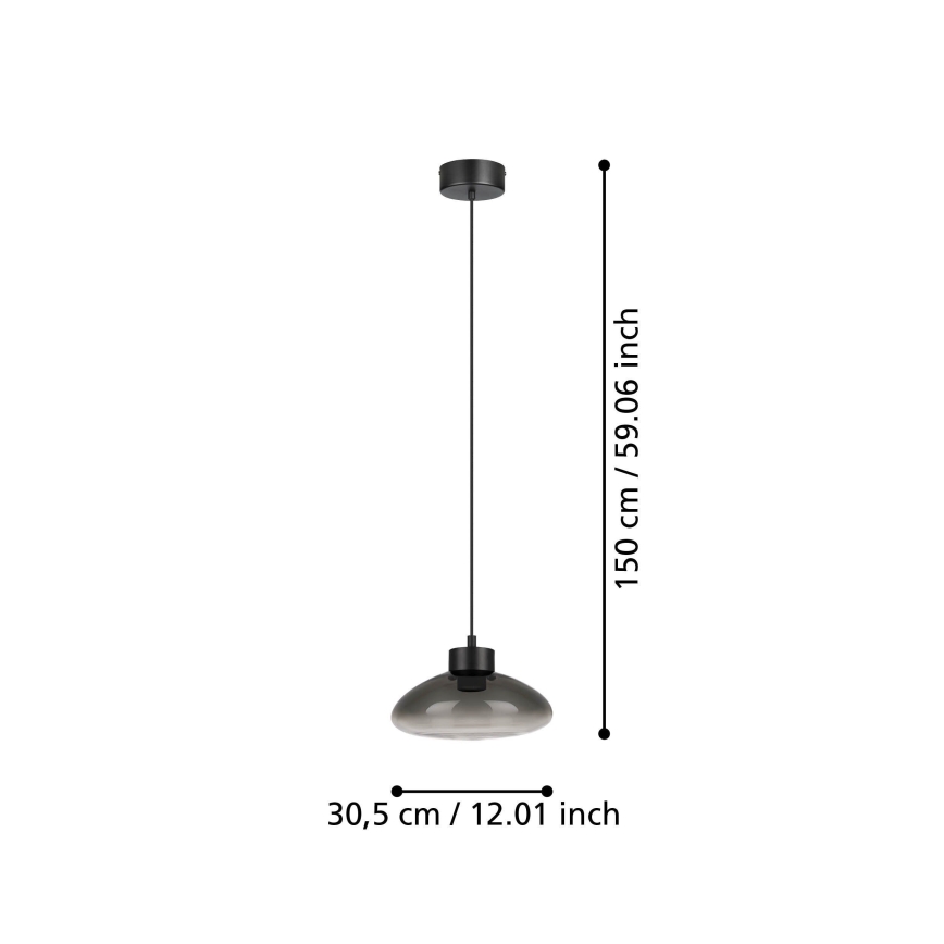Eglo - LED ljusreglerad ljuskrona på textilsladd LED/5,4W/230V 2700K rökig