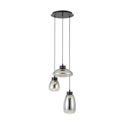 Eglo - LED ljusreglerad ljuskrona på textilsladd 3xLED/5,4W/230V 2700K rökig