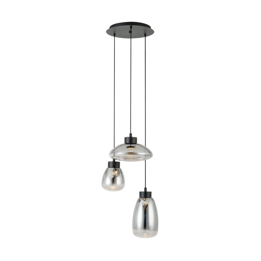 Eglo - LED ljusreglerad ljuskrona på textilsladd 3xLED/5,4W/230V 2700K rökig