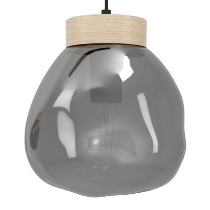 Eglo - Ljuskrona med textilsladd 3xE27/40W/230V rökig