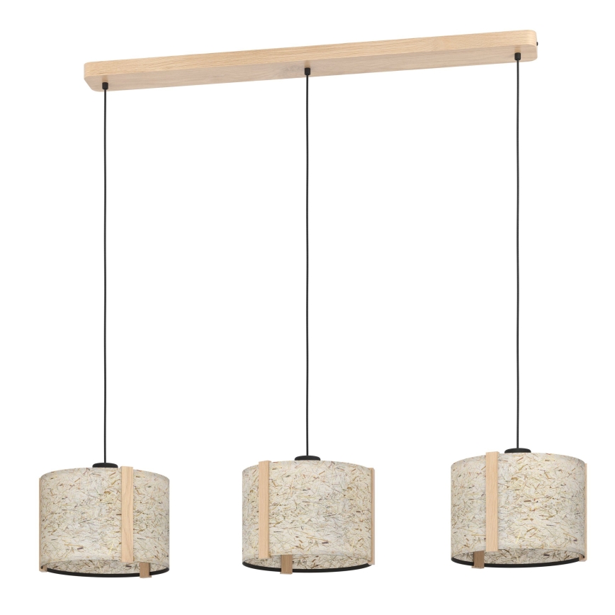 Eglo - Ljuskrona med textilsladd 3xE27/25W/230V beige