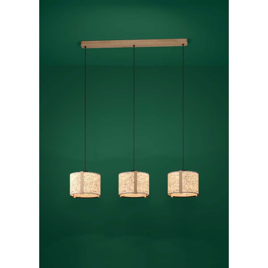 Eglo - Ljuskrona med textilsladd 3xE27/25W/230V beige