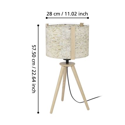 Eglo - Bordslampa 1xE27/25W/230V beige