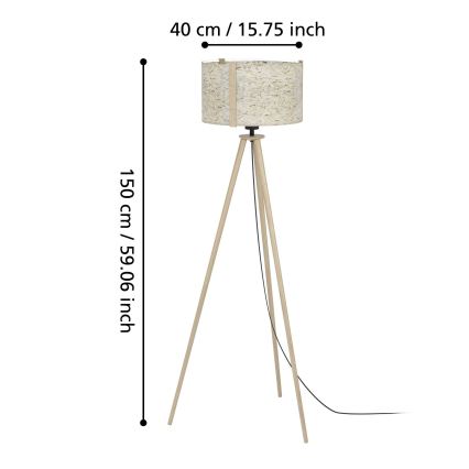 Eglo - Golvlampa 1xE27/25W/230V beige