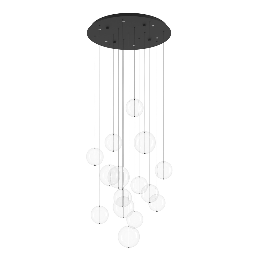 Eglo - LED ljusreglerad ljuskrona på textilsladd 6xLED/4,2W/230V 3000K genomskinlig