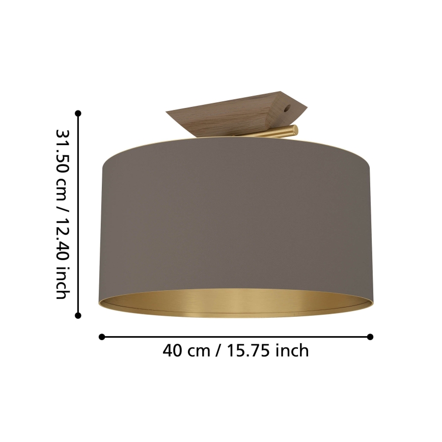 Eglo - Taklampa 1xE27/40W/230V brun/guld