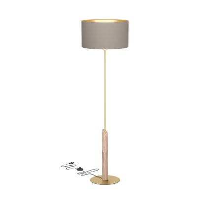 Eglo - Golvlampa 1xE27/40W/230V brun/guld