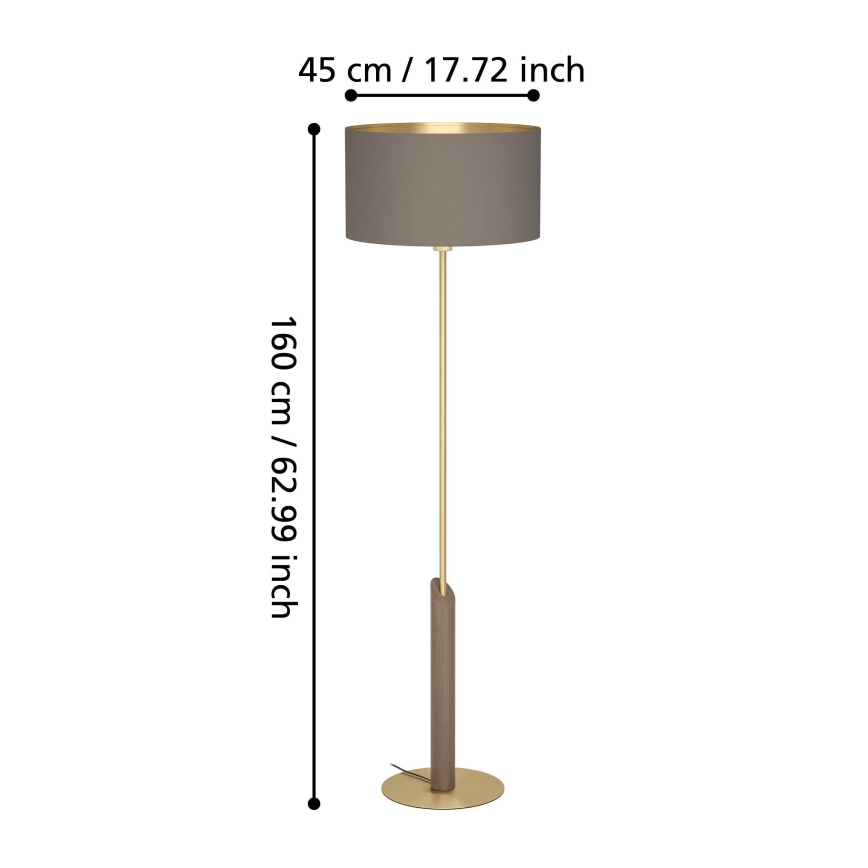 Eglo - Golvlampa 1xE27/40W/230V brun/guld
