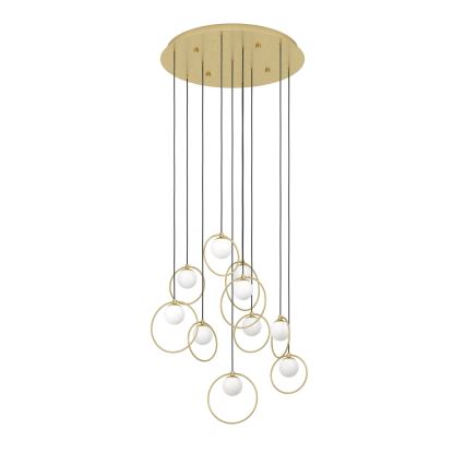 Eglo - LED ljusreglerad ljuskrona på textilsladd 10xLED/3W/230V 3000K diameter 58 cm guld