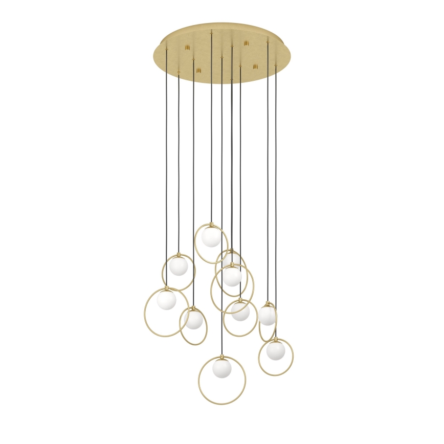 Eglo - LED ljusreglerad ljuskrona på textilsladd 10xLED/3W/230V 3000K diameter 58 cm guld