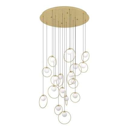 Eglo - LED ljusreglerad ljuskrona på textilsladd 17xLED/3W/230V 3000K diameter 78 cm guld