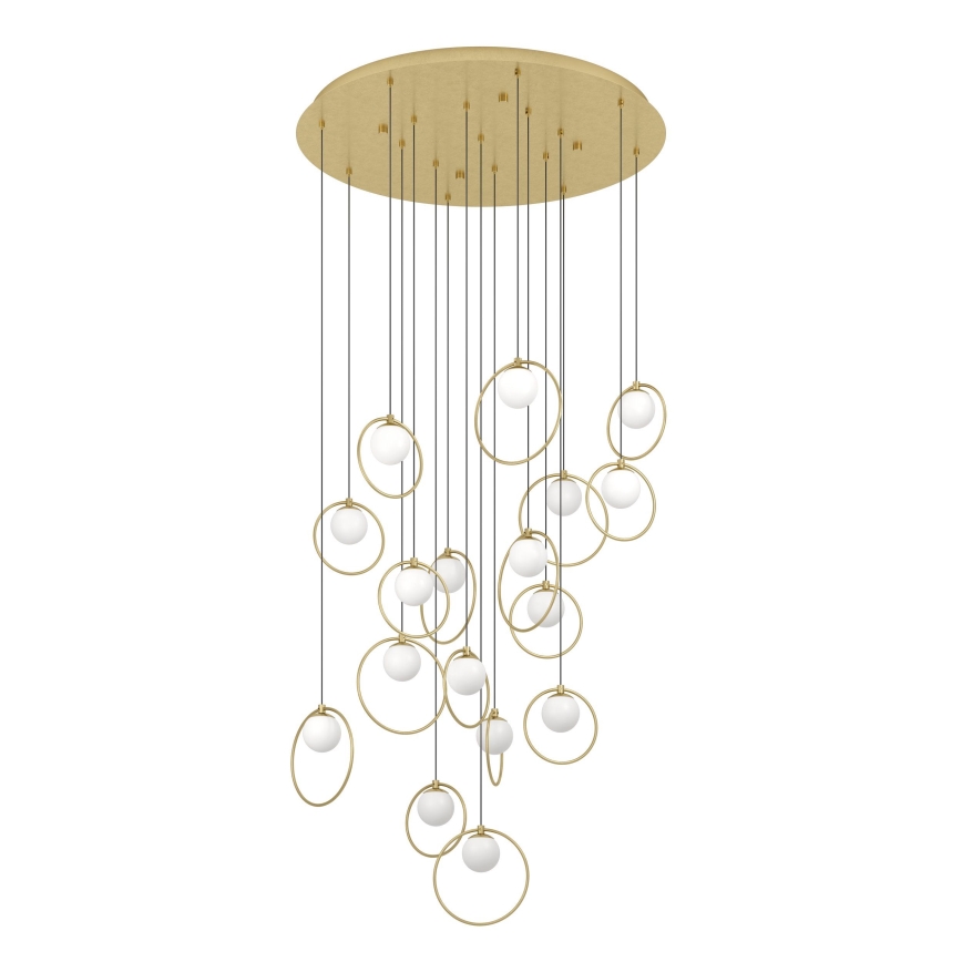 Eglo - LED ljusreglerad ljuskrona på textilsladd 17xLED/3W/230V 3000K diameter 78 cm guld