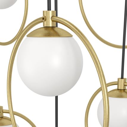 Eglo - LED ljusreglerad ljuskrona på textilsladd 17xLED/3W/230V 3000K diameter 78 cm guld