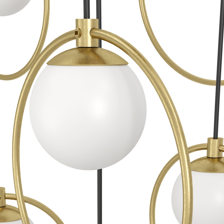 Eglo - LED ljusreglerad ljuskrona på textilsladd 17xLED/3W/230V 3000K diameter 78 cm guld