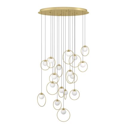 Eglo - LED ljusreglerad ljuskrona på textilsladd 17xLED/3W/230V 3000K diameter 78 cm guld