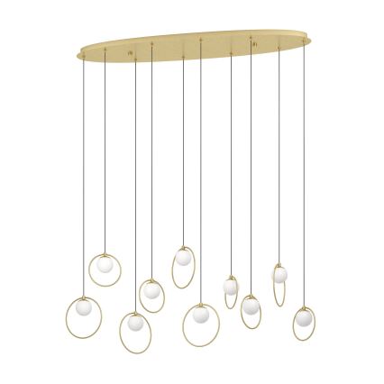Eglo - LED ljusreglerad ljuskrona på textilsladd 10xLED/3W/230V 3000K guld