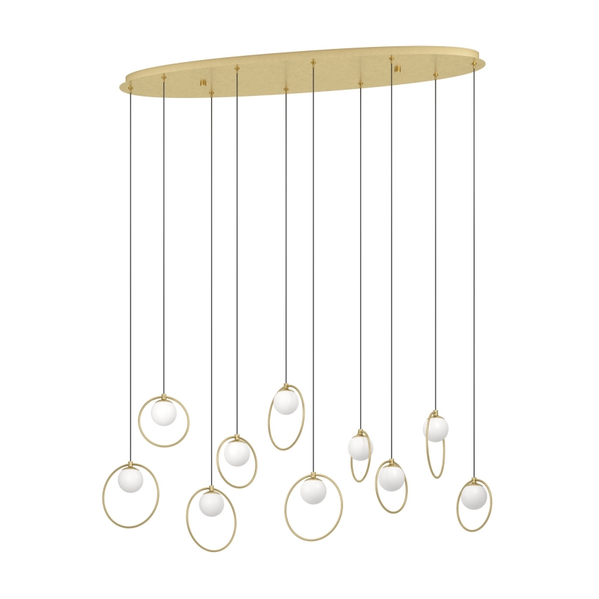 Eglo - LED ljusreglerad ljuskrona på textilsladd 10xLED/3W/230V 3000K guld