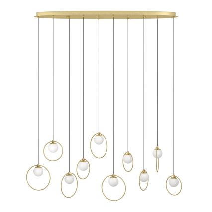 Eglo - LED ljusreglerad ljuskrona på textilsladd 10xLED/3W/230V 3000K guld