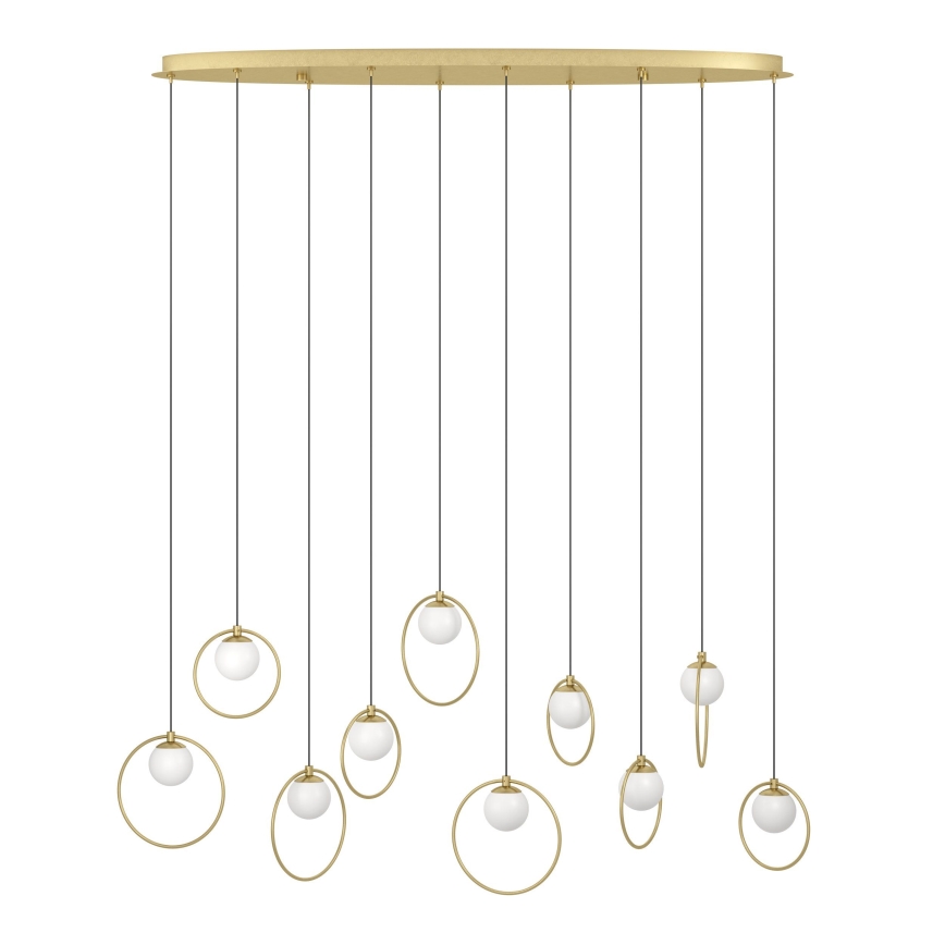 Eglo - LED ljusreglerad ljuskrona på textilsladd 10xLED/3W/230V 3000K guld