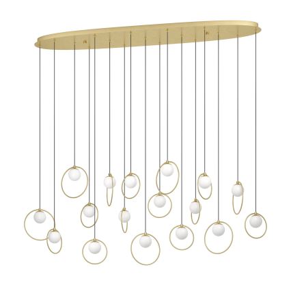 Eglo - LED ljusreglerad ljuskrona på textilsladd 17xLED/3W/230V 3000K guld
