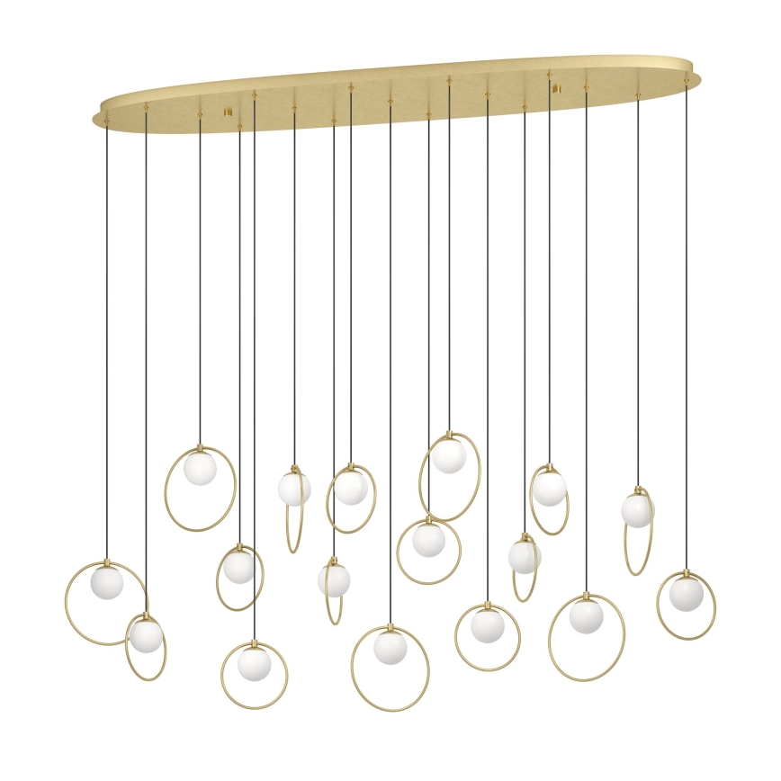 Eglo - LED ljusreglerad ljuskrona på textilsladd 17xLED/3W/230V 3000K guld