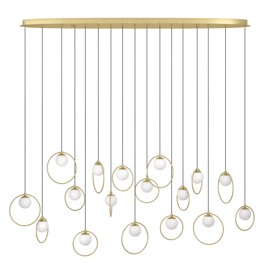 Eglo - LED ljusreglerad ljuskrona på textilsladd 17xLED/3W/230V 3000K guld
