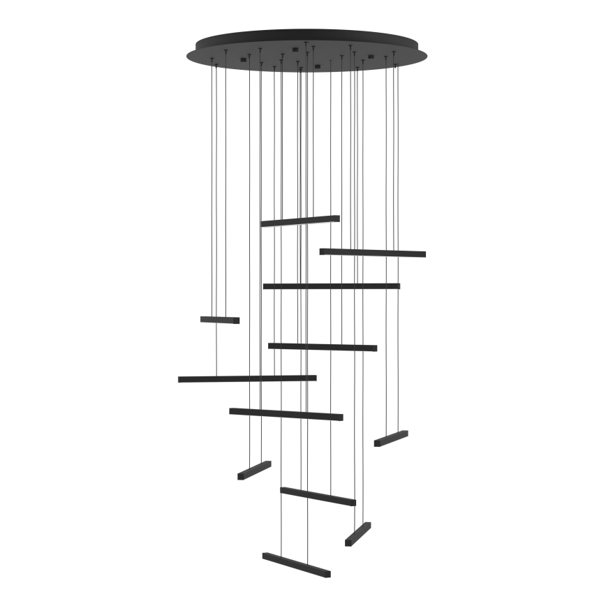 Eglo - LED ljusreglerad ljuskrona på textilsladd 12xLED/8,4W/230V 3000K svart