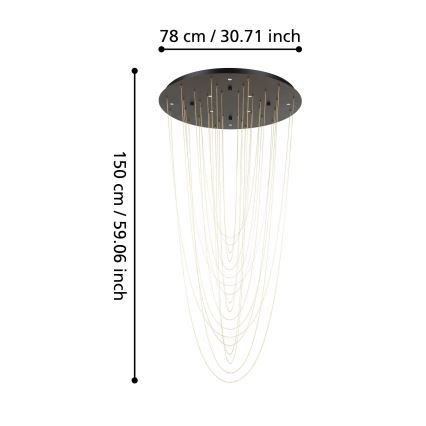 Eglo - LED Dimbar taklampa 8xLED/4,2W/230V 3000K