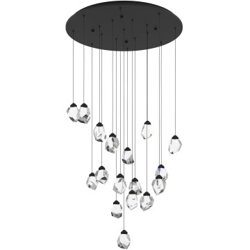 Eglo 390357 - LED ljusreglerad ljuskrona på textilsladd SINDICAT 17xLED/3W/230V svart/genomskinlig