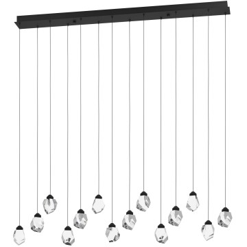 Eglo 390358 - LED ljusreglerad ljuskrona på textilsladd SINDICAT 14xLED/3W/230V svart/genomskinlig