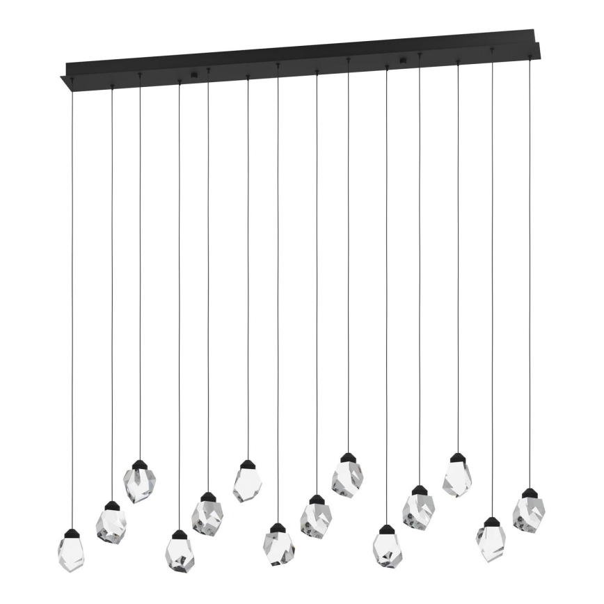 Eglo 390358 - LED ljusreglerad ljuskrona på textilsladd SINDICAT 14xLED/3W/230V svart/genomskinlig