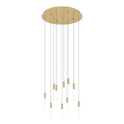 Eglo - LED ljusreglerad ljuskrona på textilsladd 10xLED/3W/230V 3000K diameter 58 cm guld
